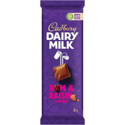 CADBURY Rum and Raisin Slab 24 x 80g (CAD015) | Something South African